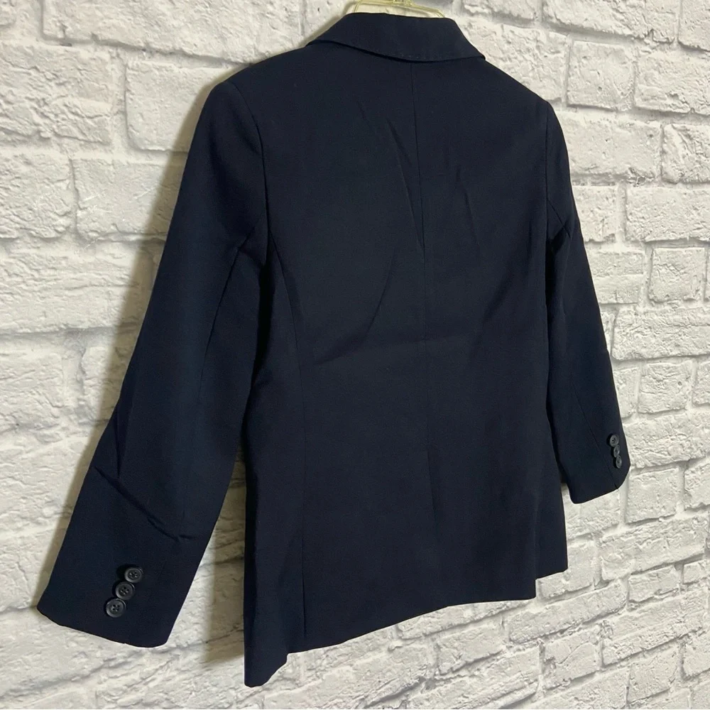 Trussardi Boy's 10 Navy Blue Wool Blend 2 Button Blazer